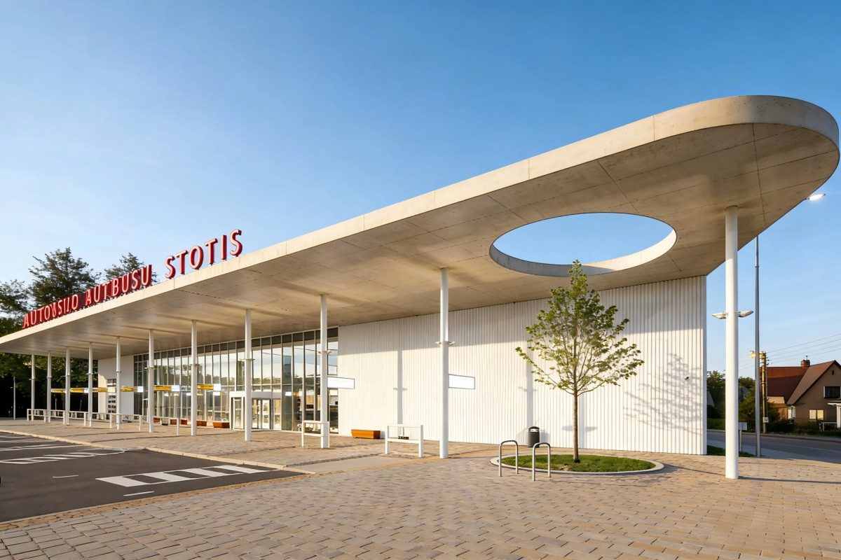 Bushaltestelle mit einem SSRC-Dach zur Strahlungskühlung